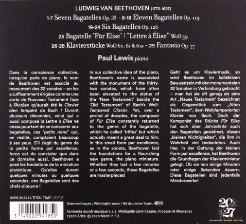 Beethoven: Fur Elise Bagatelles Opp Lewis (digipack) [CD]