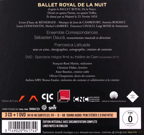Ensemble Correspondances Sebastien: Ballet Royal De La Nuit [4CD]+[DVD]