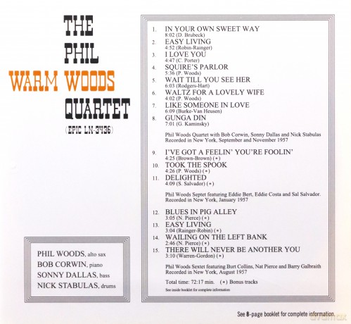 Phil Woods: Warm Woods + 7 Bonus Tracks [CD]