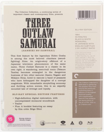 Three Outlaw Samurai (1964) (Trzech wyjętych spod prawa samurajów) [Blu-Ray]
