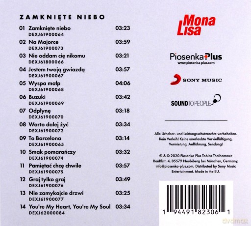 Mona Lisa: Zamknięte Niebo (digipack) [CD]