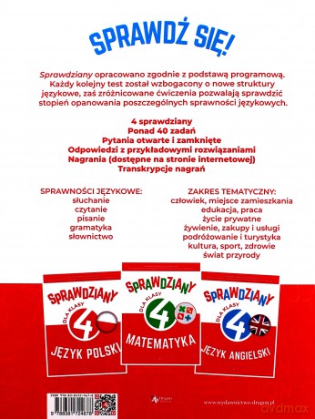 Sprawdziany dla klasy 4. Język angielski - Bartłomiej Paszylk [KSIĄŻKA]