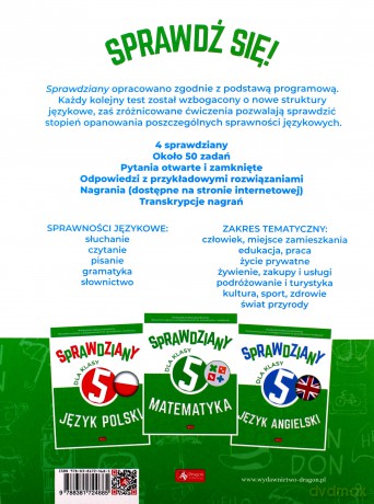 Sprawdziany dla klasy 5. Język angielski - Bartłomiej Paszylk [KSIĄŻKA]