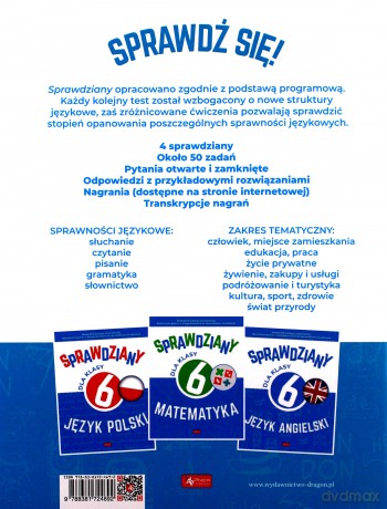 Sprawdziany dla klasy 6. Język angielski - Bartłomiej Paszylk [KSIĄŻKA]