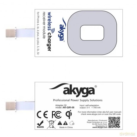 Akyga odbiornik indukcyjny QI do iPhone 6, 5, 5s, 5c