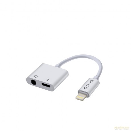 Devia adapter Smart 8-pin na jack 3,5mm/8-pin biały