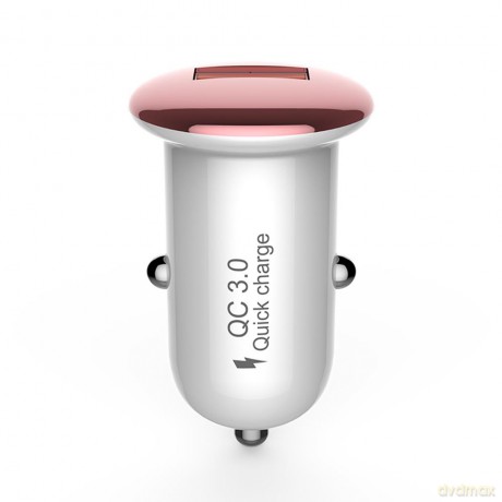 Devia ładowarka samochodowa Mushroom USB QC 3.0 różowo-złota 18W