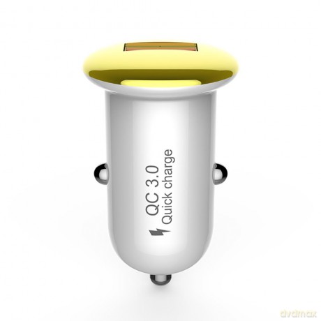 Devia ładowarka samochodowa Mushroom USB QC 3.0 złota 18W
