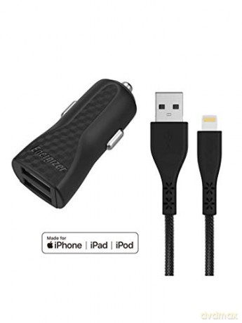 Energizer Hardcase Ładowarka samochodowa 2USB 3,4A z kablem 8-pin czarna Lifetime