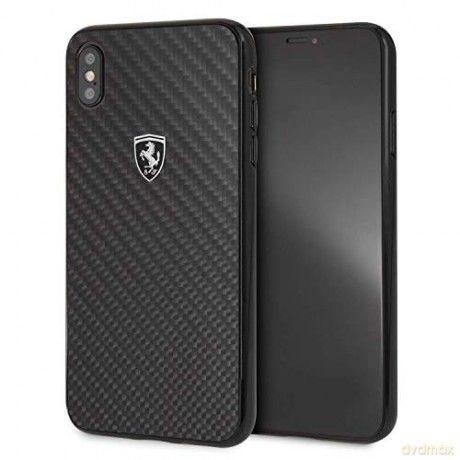 FERRARI iPhone XS Max FEHCAHCI65BK czarne hard case Carbon Heritage