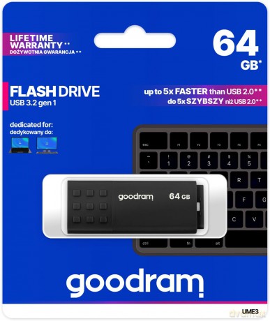 GoodRam pendrive UME3 (64GB | USB 3.0) czarny
