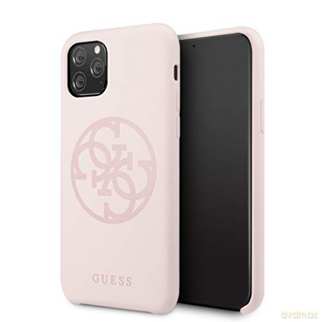 Guess iPhone 11 Pro GUHCN58LS4GLP jasnoróżowy hard case Silicone 4G Tone On Tone