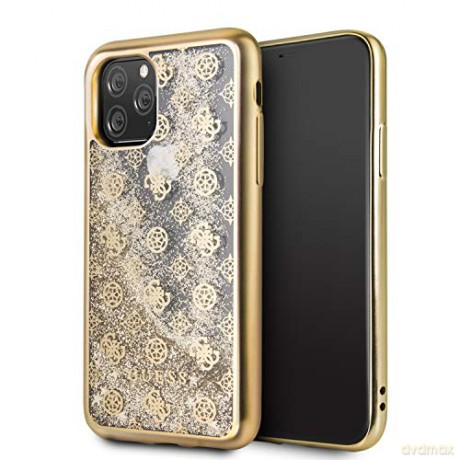 Guess iPhone 11 Pro GUHCN58PEOLGGO złoty hard case 4G Peony Liquid Glitter