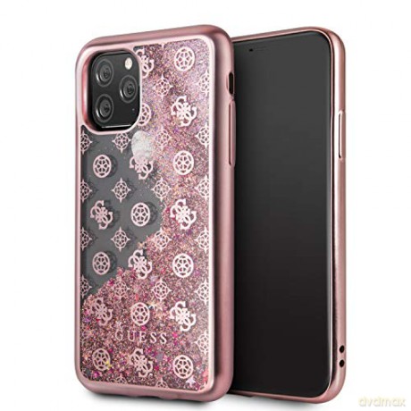 Guess iPhone 11 Pro GUHCN58PEOLGPI różowo-złoty hard case 4G Peony Liquid Glitter