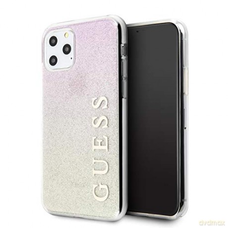 Guess iPhone 11 Pro Max GUHCN65PCUGLGPI różowo-złoty hard case Glitter Gradient