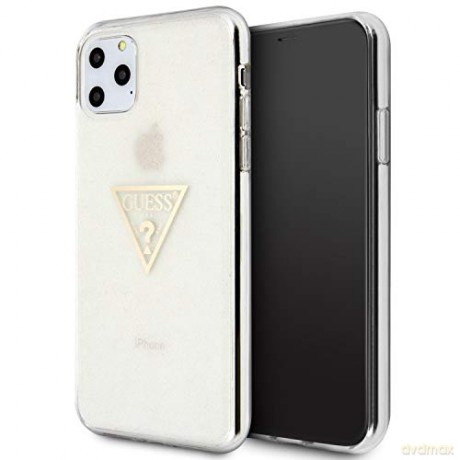 Guess iPhone 11 Pro Max GUHCN65SGTLGO złote hard case Glitter Triangle