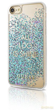 Guess iPhone 6/ iPhone 7/ iPhone 8 GUHCP7GLUQBL niebieski hard case Liquid Glitter Party