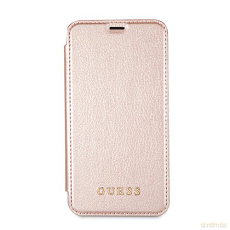 Guess iPhone X/ iPhone XS GUFLBKPXIGLTRG różowo-złoty book Iridescent