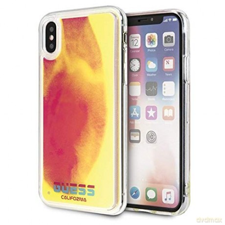 Guess iPhone X/ iPhone XS GUHCPXGLCPI różowe hard case Glow in the Dark
