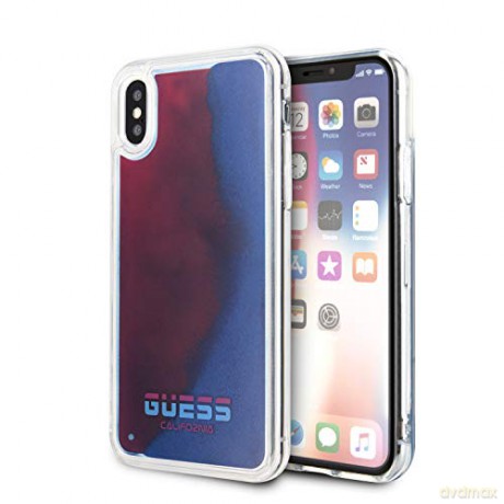 Guess iPhone X/ iPhone XS GUHCPXGLCRE czerwone hard case California Glow in the Dark