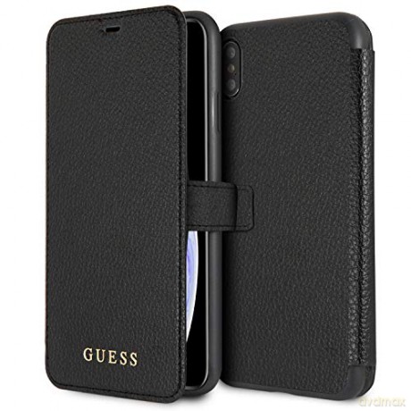 Guess iPhone XS Max GUFLBKI65IGLBK czarne book case Iridescent