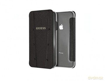 Guess iPhone XS Max GUFLBKI65KASABK czarny book case Kaia Saffiano