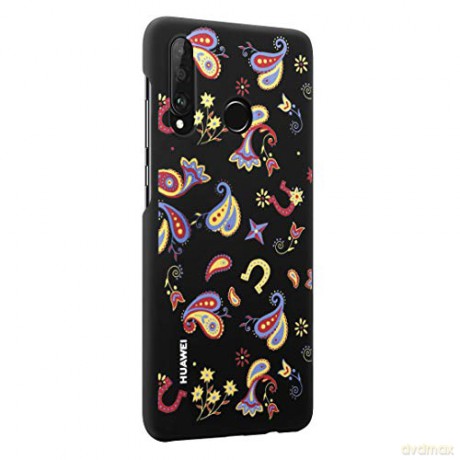 Huawei etui do P30 Lite plecki dekoracyjne TPU kwieciste czarne