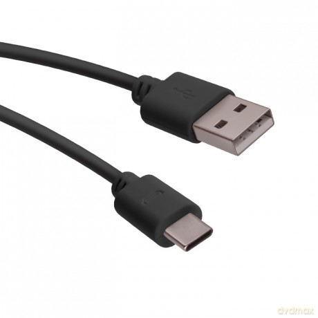 Kabel USB - USB-C 1,0 m 1A czarny woreczek