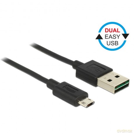 Kabel Forever (USB - microUSB) (1 m) 1A silikonowy płaski czarny