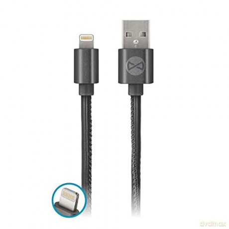 Kabel Forever do iPhone (USB - Lightning) (1 m) 2A skóra czarny