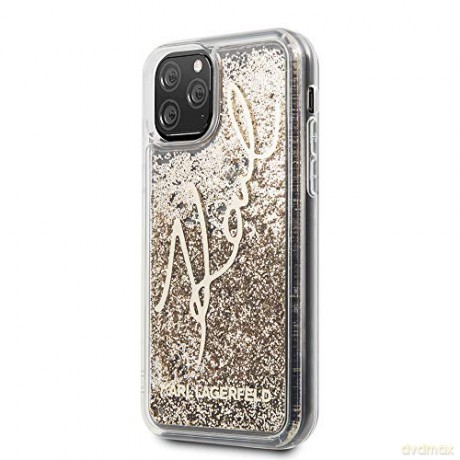 Karl Lagerfeld iPhone 11 Pro KLHCN58TRKSGO złoty hard case Glitter Signature