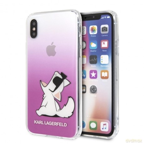 Karl Lagerfeld iPhone X/ iPhone XS KLHCPXCFNRCPI różowy hard case Choupette Fun