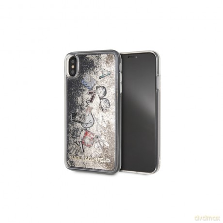 Karl Lagerfeld iPhone XS Max KLHCI65KSICGO złoty hardcase Iconic Liquid Glitter
