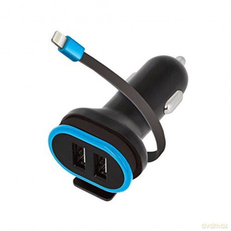 Ładowarka samochodowa Forever CC-02 2xUSB 3A z kablem do iPhone 8-pin