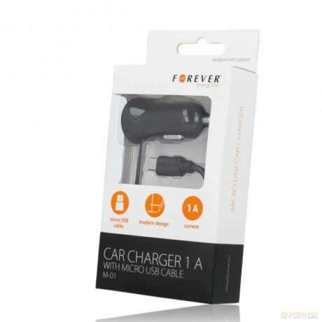 Ładowarka samochodowa Forever Micro USB 750mA M-01 czarna