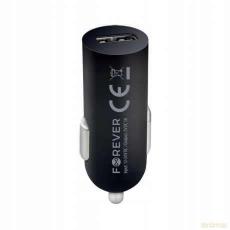 Ładowarka samochodowa Forever USB 1A M02 + kabel typ-C