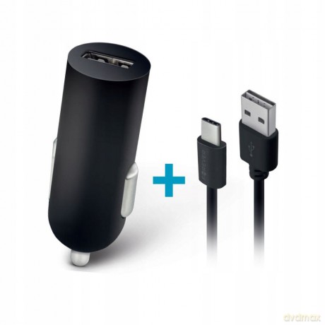 Ładowarka samochodowa Forever USB 1A M02 + kabel typ-C