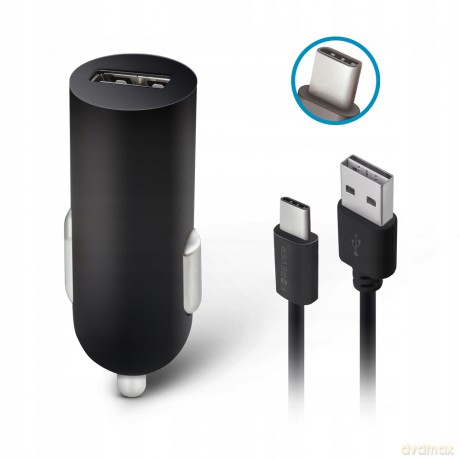 Ładowarka samochodowa Forever USB 2A M02 + kabel typ-C