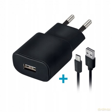 Ładowarka sieciowa Forever USB 2A TC-01 + kabel typ-C czarna
