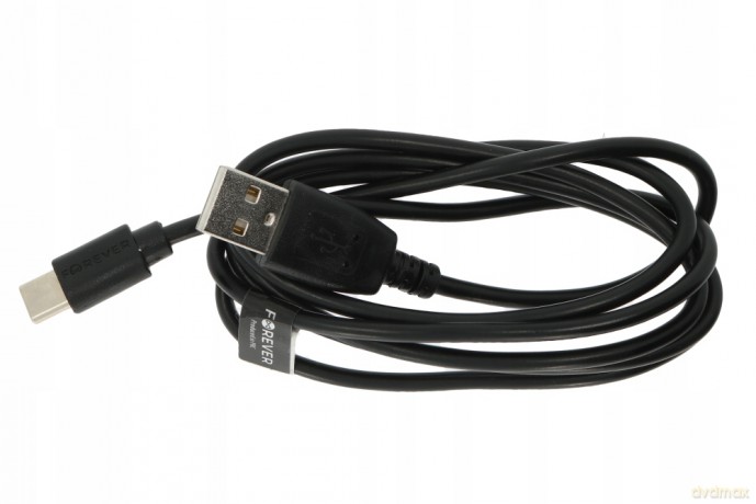 Ładowarka sieciowa Forever USB 2A TC-01 + kabel typ-C czarna