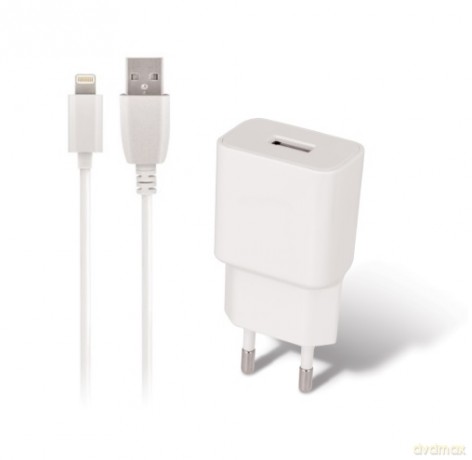 Ładowarka sieciowa Maxlife MXTC-01 USB 1A + kabel 8-PIN biała