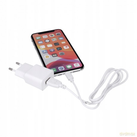 Ładowarka sieciowa Maxlife MXTC-01 USB 1A + kabel 8-PIN biała