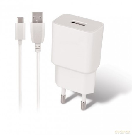 Ładowarka sieciowa Maxlife MXTC-01 USB 1A + kabel Typ-C biała