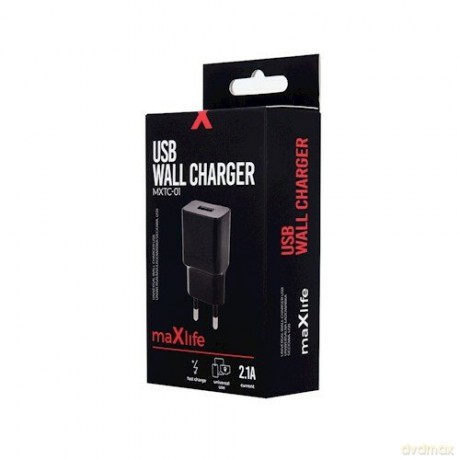 Ładowarka sieciowa Maxlife MXTC-01 USB Fast Charge 2.1A czarna