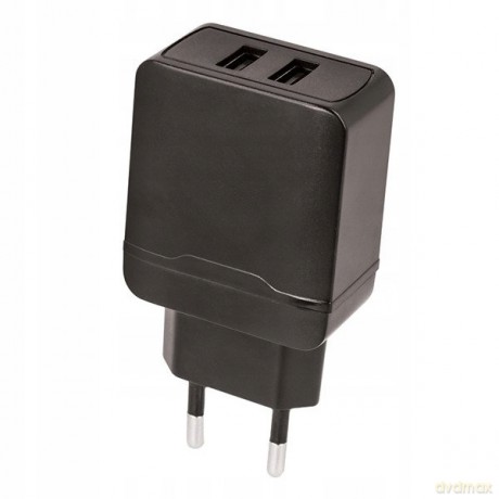 Ładowarka sieciowa Maxlife MXTC-02 2xUSB Fast Charge 2.4A czarna