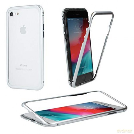 Nakładka Magnetic Full Glass do iPhone XS Max srebrna