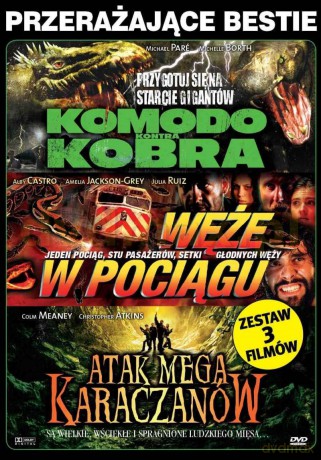 Pakiet Bestie: Komodo kontra Kobra / Węże w pociągu / Atak mega karaczanów [3DVD]