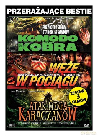 Pakiet Bestie: Komodo kontra Kobra / Węże w pociągu / Atak mega karaczanów [3DVD]