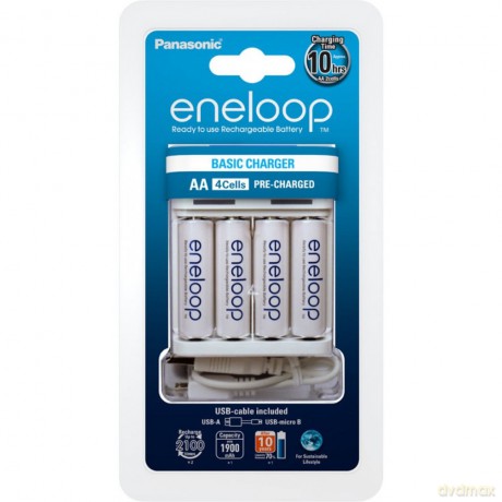 Panasonic ładowarka BQ-CC61 na USB + 4x R6/AA Eneloop 1900 mAh