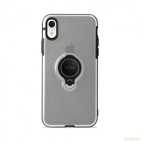 PURO etui Magnet Ring Cover z magnetycznym uchwytem na palec do iPhone XR transparentny